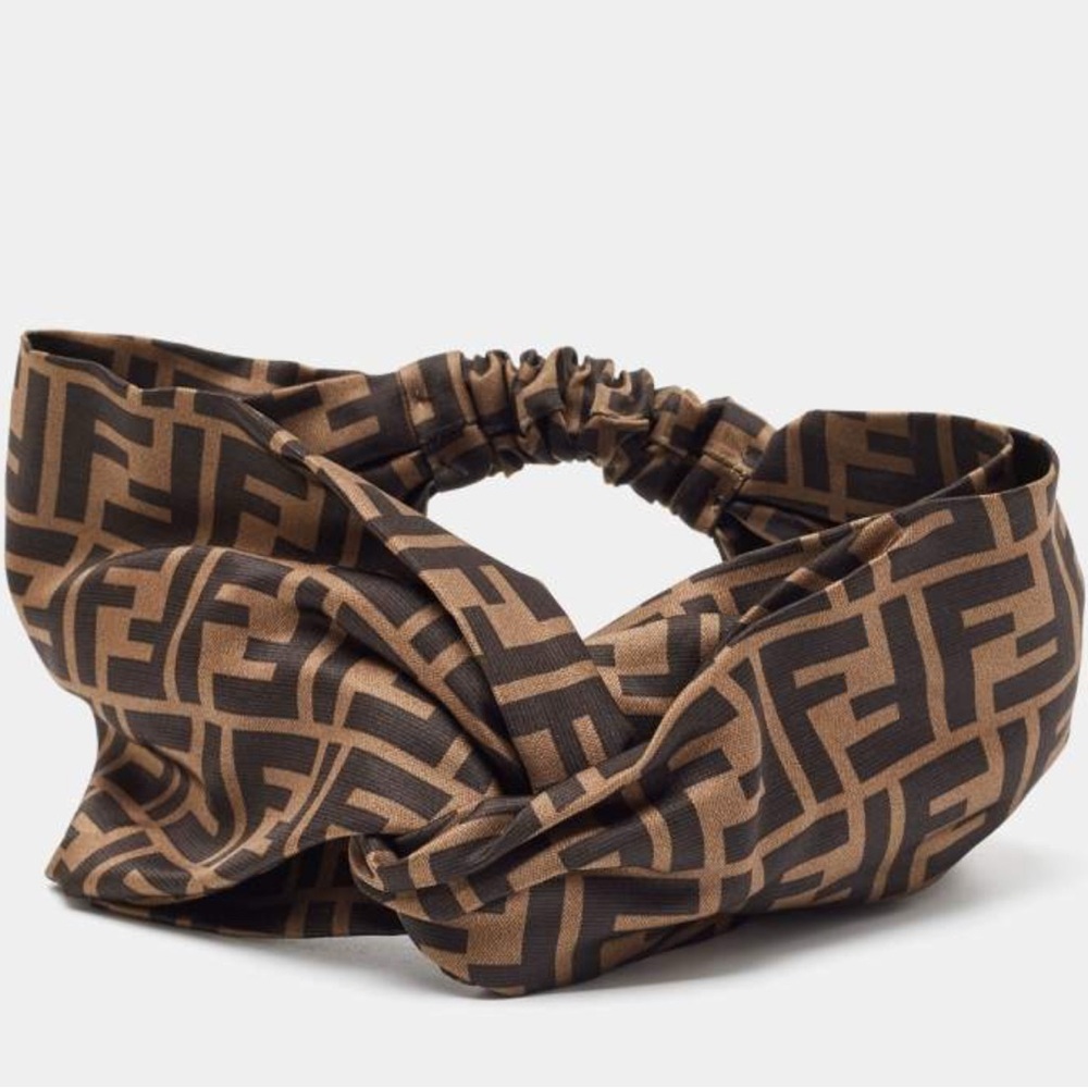 Fendi Brown Zucca Silk Headband